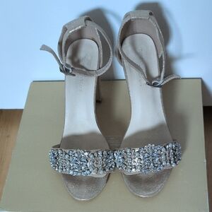 Benjamin Walk Touchups Elegant Gold Women's Heels with Rhinestone Embellishments